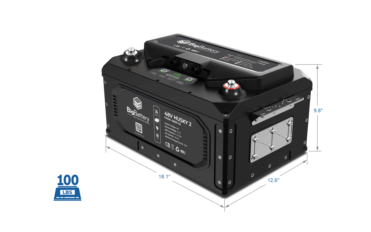 BigBattery HUSKY 2 48V 100Ah 5.12kWh LiFePO4 Battery - Image 3