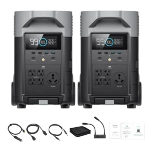 EcoFlow DELTA Pro x2 + Double Voltage Hub, 7.2kWh 240V